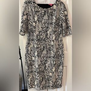 Betsey Johnson Black and White Snakeskin Patterned Dress